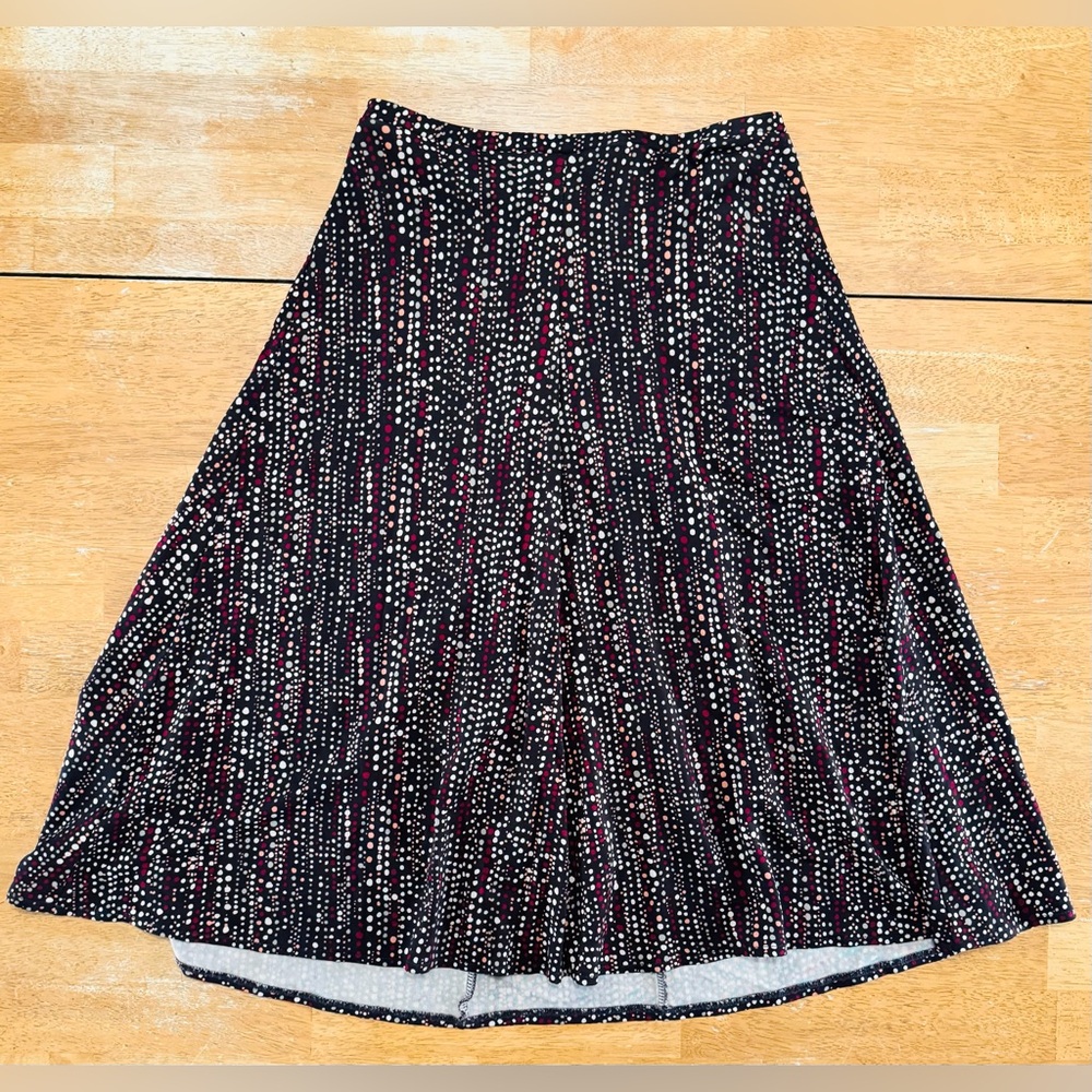 Talbots Brown and Cream A-Line Skirt with Pink & red Accents